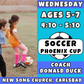 6/3 - 7/29 | Ages 5-7<br>Phoenix Cup Wednesdays<br>New Song Church, Carlsbad<br>16 Total Spots